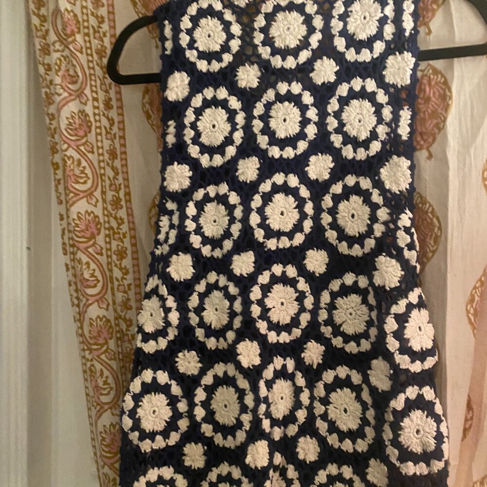 Free People Crochet Navy Dress